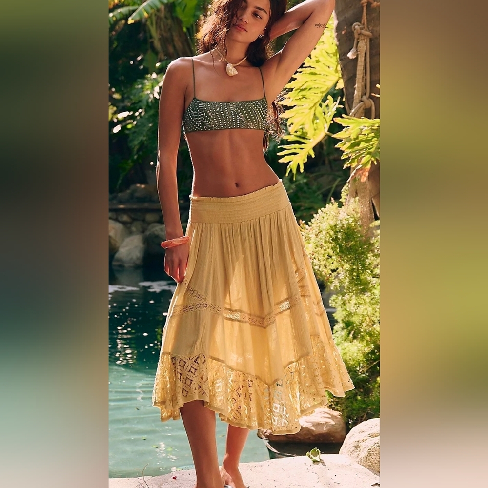 Free People River Convertible Lace Trim Skirt/Dress - Picture 4 of 6